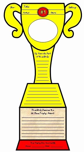 1st Place Ribbon Template Beautiful Favorite Book Report Trophy Project Templates Worksheets