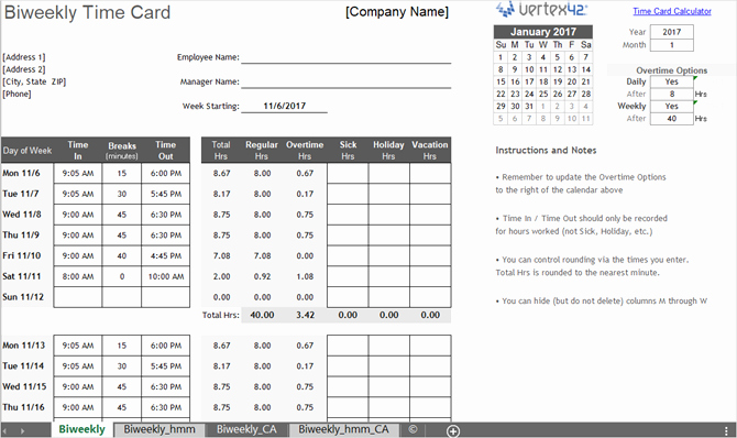 2 Week Timesheet New Need A Timesheet Template to Track Your Hours Here are 12