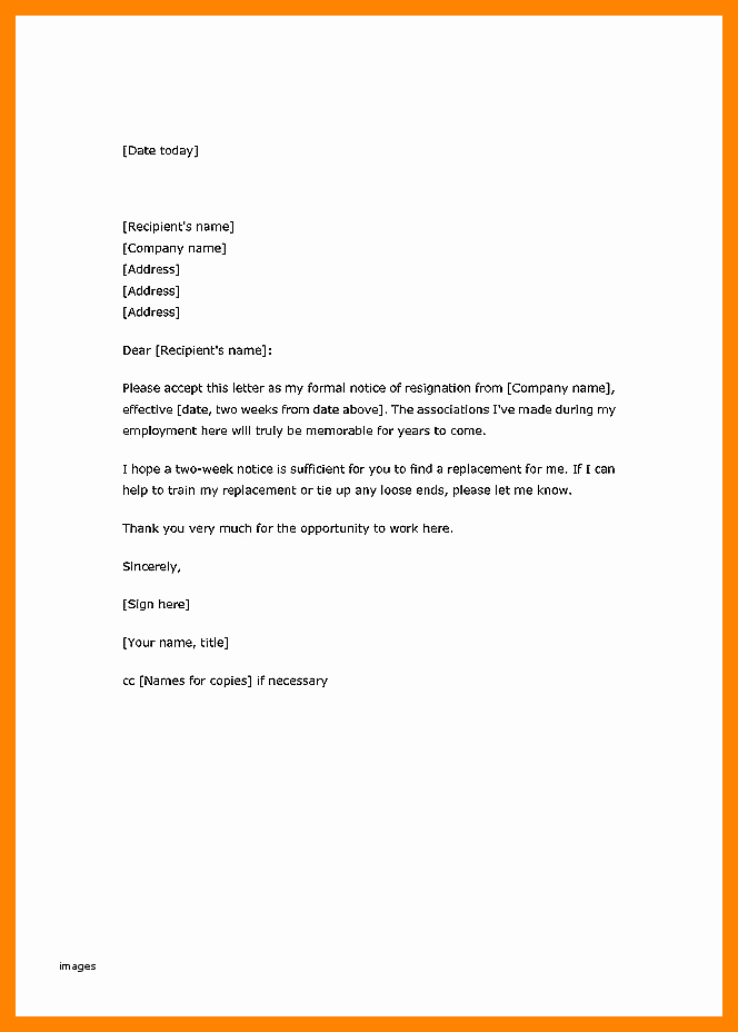 2 Weeks Notice Letter Sample Retail Awesome 11 Resignation Letter 2 Week Notice Sample