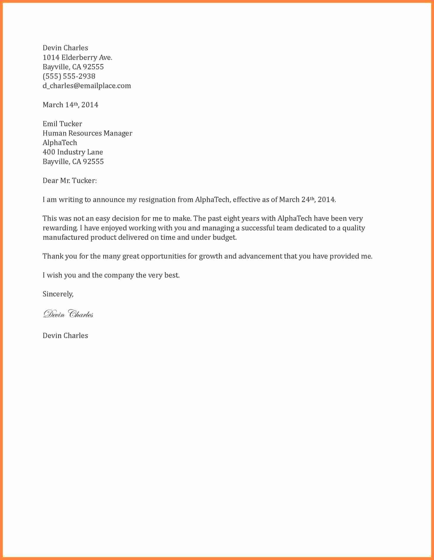 2 Weeks Notice Letter Sample Retail Lovely 6 2 Week Notice Letter for Retail