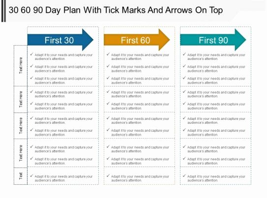 30 60 90 Day Sales Plan Template Free New Style Layered Horizontal 3 Piece Powerpoint