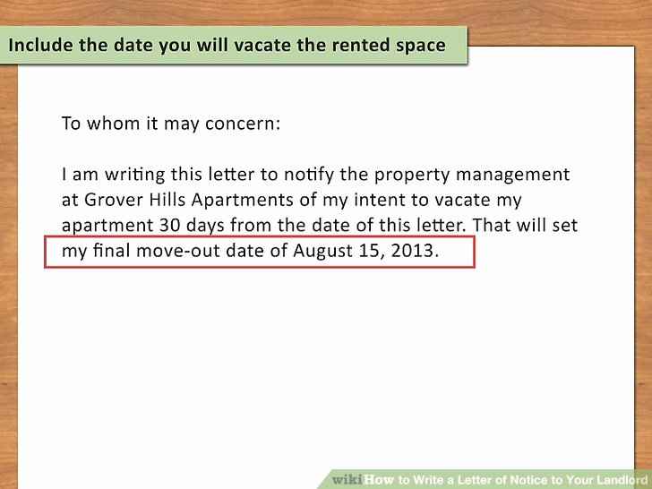 30 Day Move Out Notice to Tenant Best Of How to Write A Letter Of Notice to Your Landlord 14 Steps