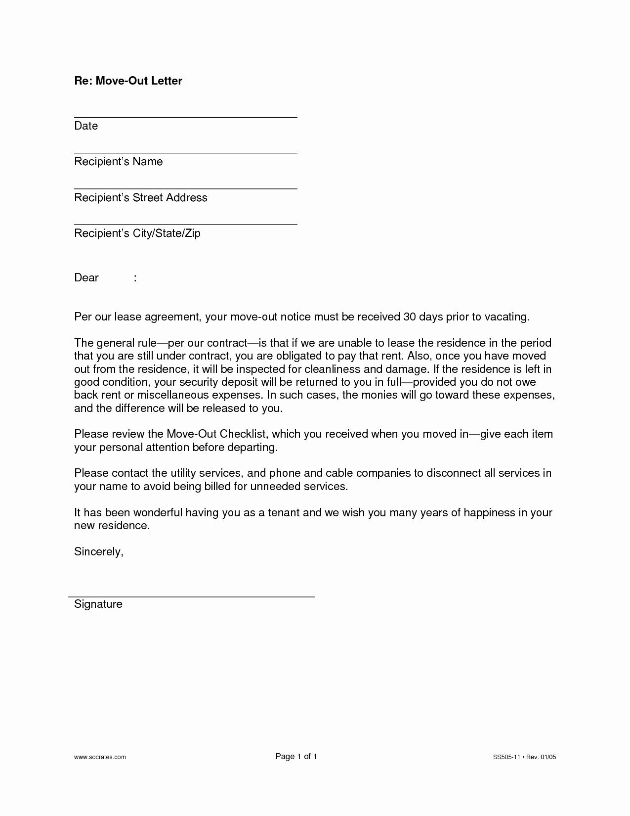 30 Day Notice Moving Out Letter Best Of Best S Of Move Out Notice Letter Sample Sample