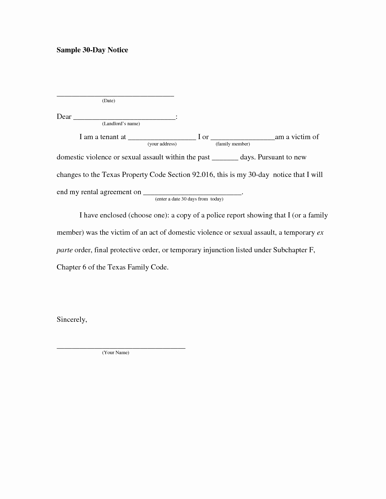 30 Day Notice to Landlord Template Unique Best S Of 30 Day Notice to Landlord Sample Letter