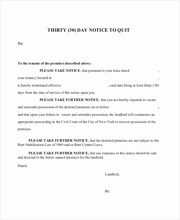 30 Notice to Move Awesome Free 14 Examples Of 30 Day Notice In Pdf Doc