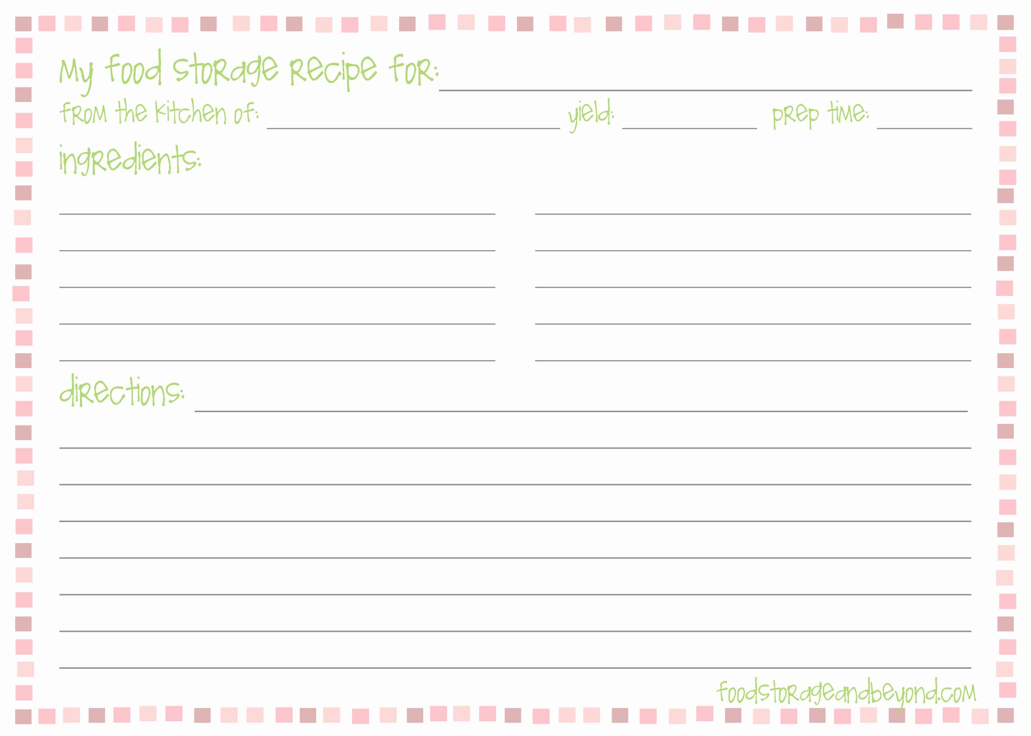 5 X 7 Postcard Template Best Of Recipe Cards – Food Storage and Beyond