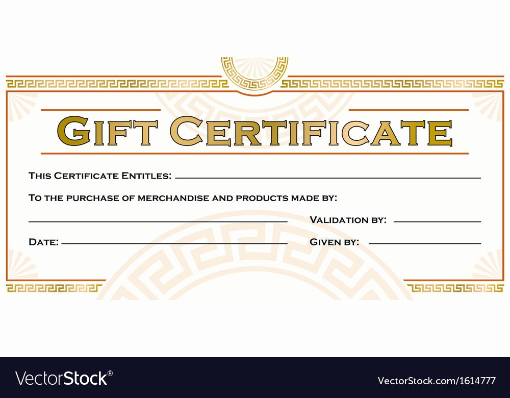 529 Gift Certificate Template Fresh Gift Certificate Template Royalty Free Vector Image
