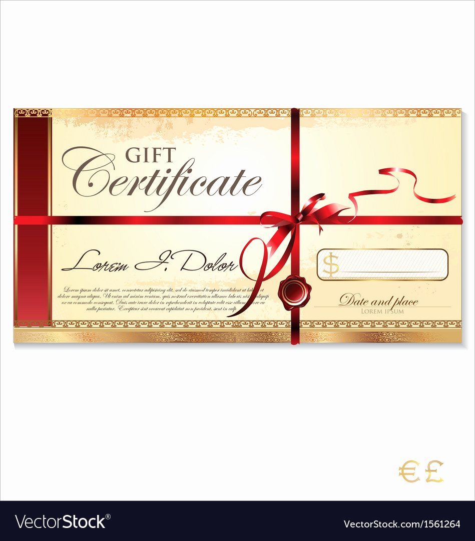529 Gift Certificate Template Inspirational Gift Certificate Template Royalty Free Vector Image