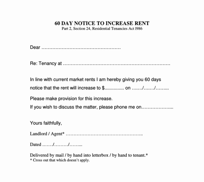 60 Day Letter Beautiful Rent Increase Letter 7 Samples In Word Pdf format
