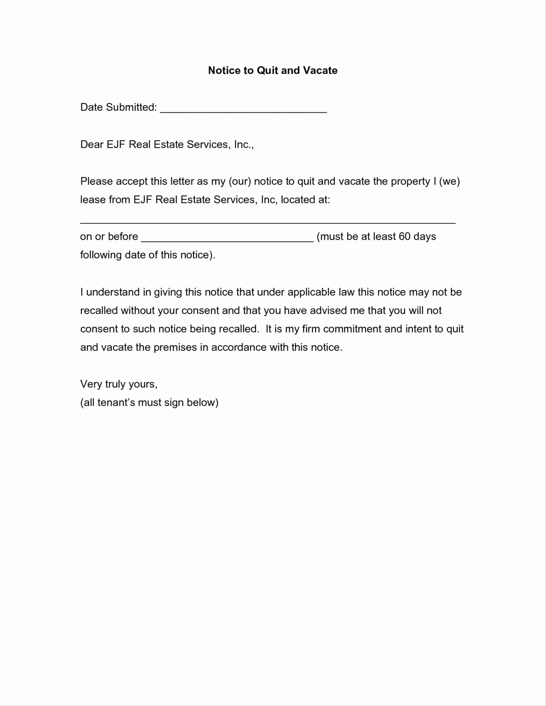 60 Days Notice Letter New Apartment 60 Day Notice Letter Sample Apartment