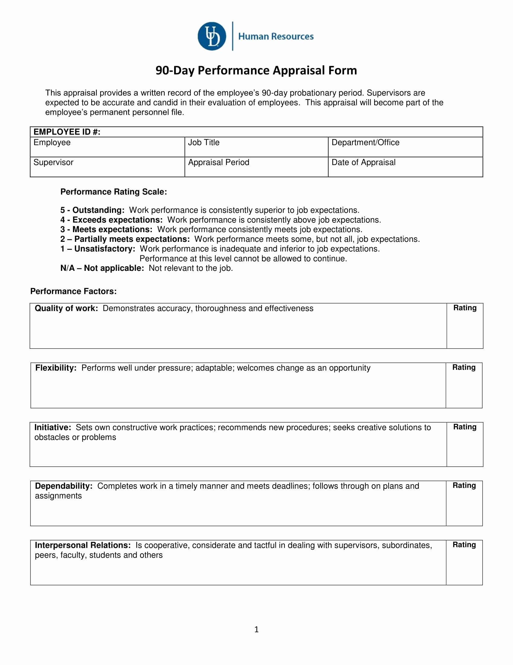 90 Day Probationary Period forms Luxury Free 14 90 Day Review forms In Pdf