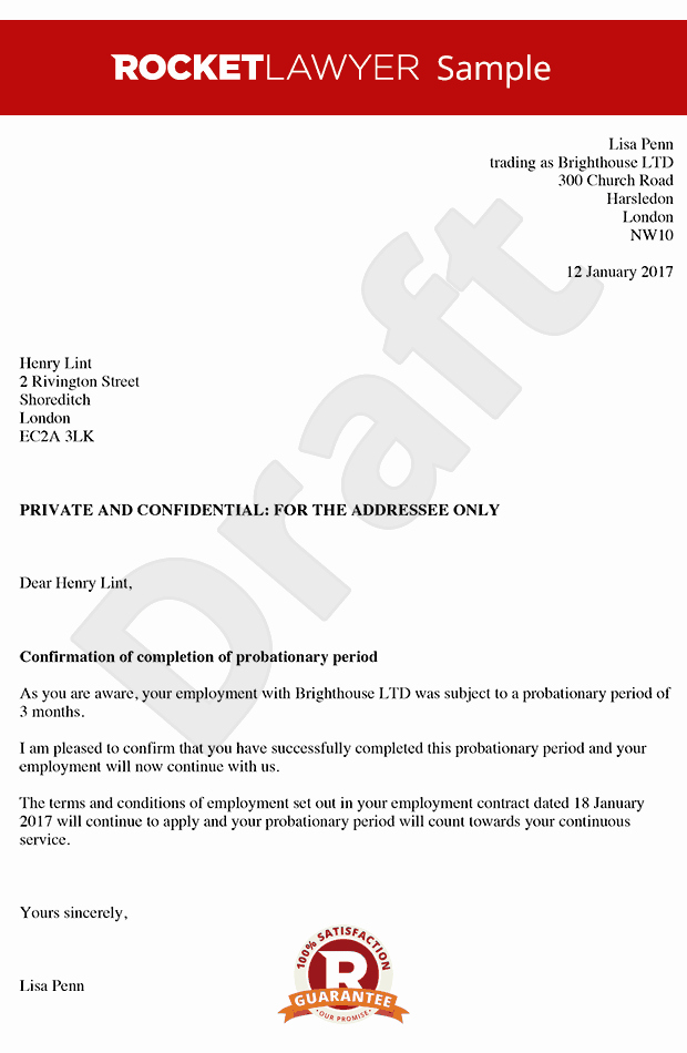 90 Day Probationary Period Offer Letter Beautiful Employment Probation Letter Template