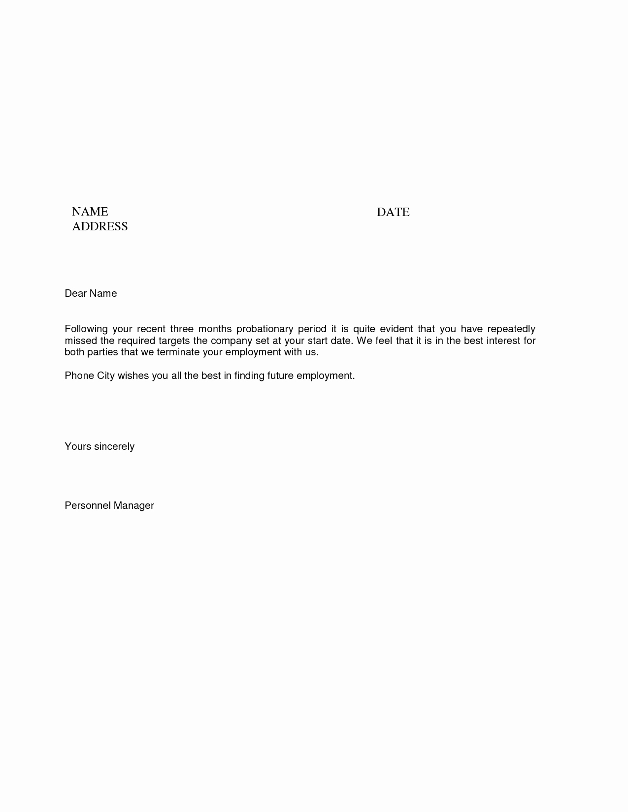 90 Day Probationary Period Offer Letter Inspirational Best S Of New Hire Probation Period Letter Employee
