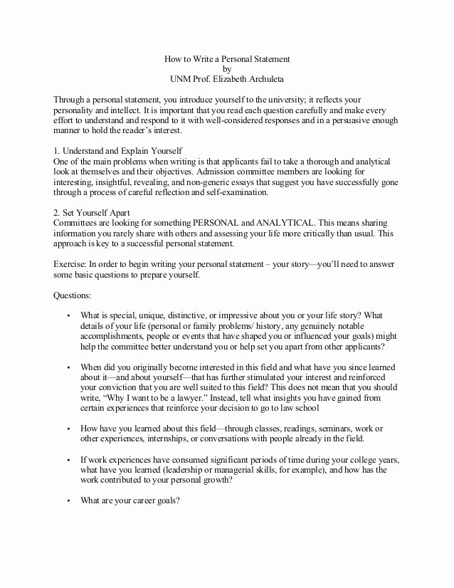 A Written Statement Elegant How to Write A Personal Statement 1