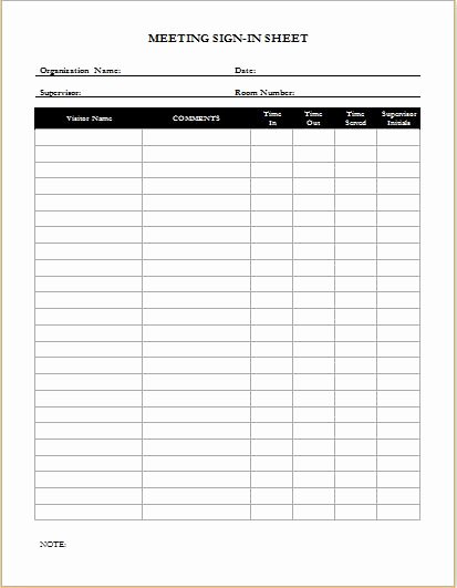 Aa Meeting Log Sheet Fresh Sign In Sheets for Visitors Meetings &amp; Patients