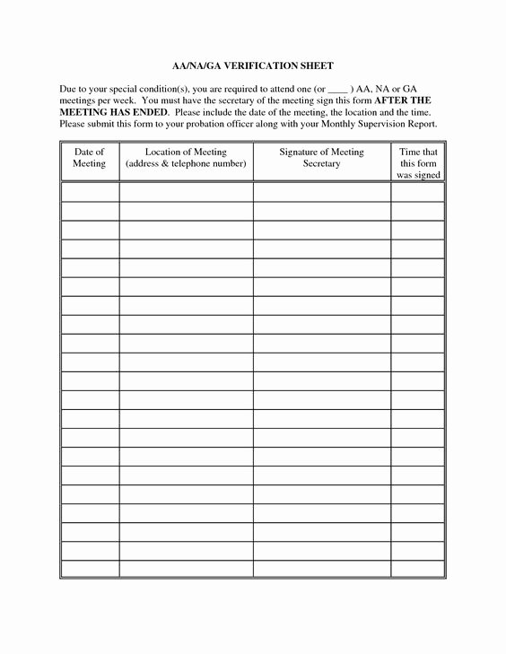 Aa Meeting Sheet Print Out Inspirational Na Aa Sign In Sheet to Pin On Pinterest Pinsdaddy