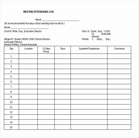 Aa Meeting Tracking Sheet Unique 21 Word Log Templates Free Download