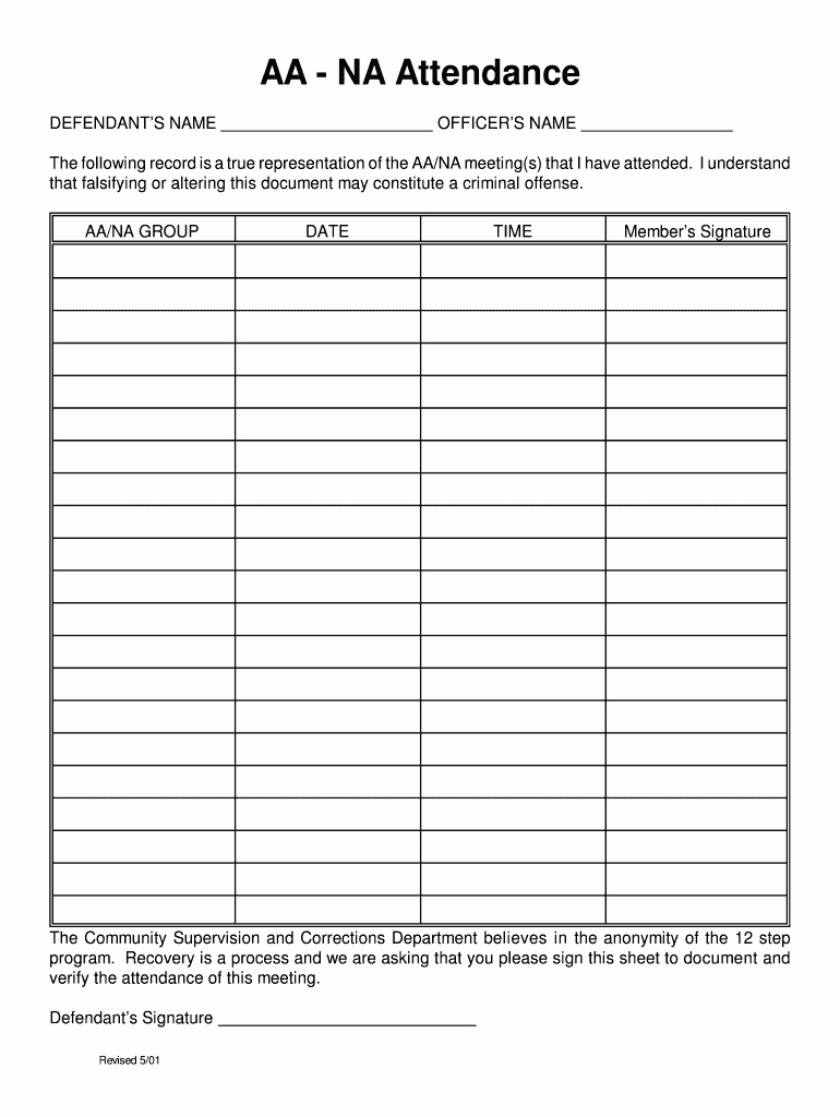 Aa Sign In Sheet Luxury Aa Meeting Sheet Fill Line Printable Fillable Blank