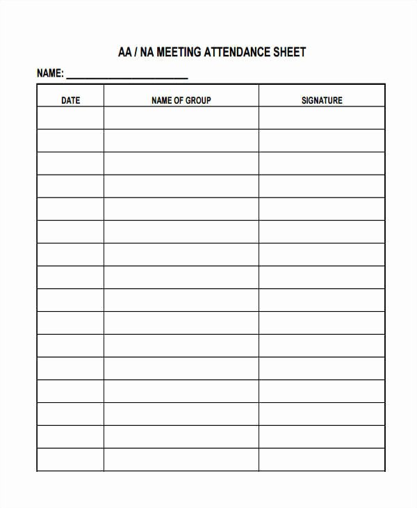 Aa Sign In Sheet Template Fresh 14 attendance Sheet Templates Free Sample Example