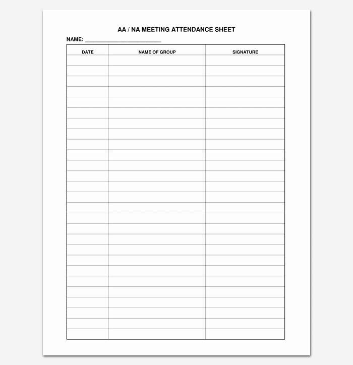 Aa Sign In Sheet with Signatures Inspirational attendance List Template 9 Sheets for Word Excel Pdf