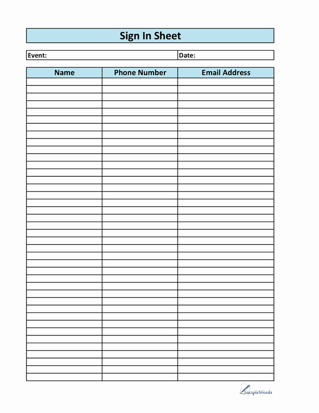 Aa Sign In Sheets Awesome Blank Aa attendance Verification Sheet