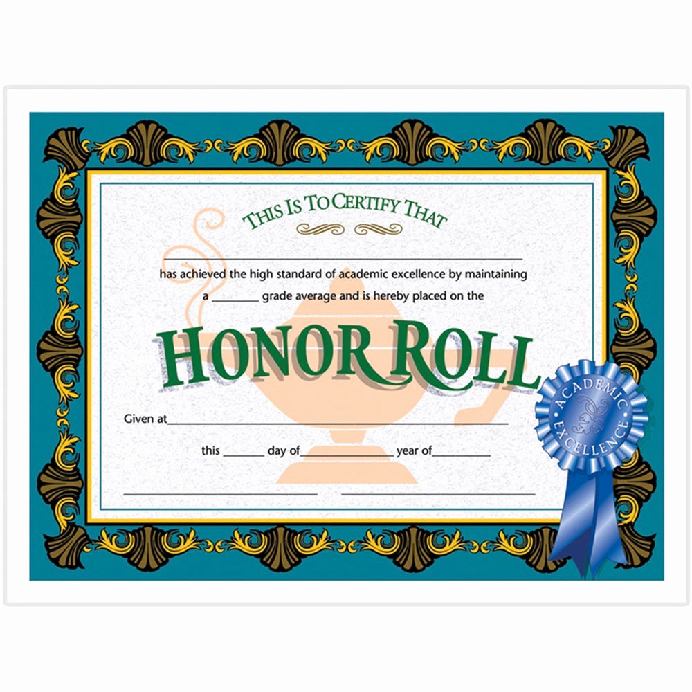 Ab Honor Roll Certificate Printable Unique Certificates Honor Roll Blue 30 Pk Ribbon 8 5 X 11 H