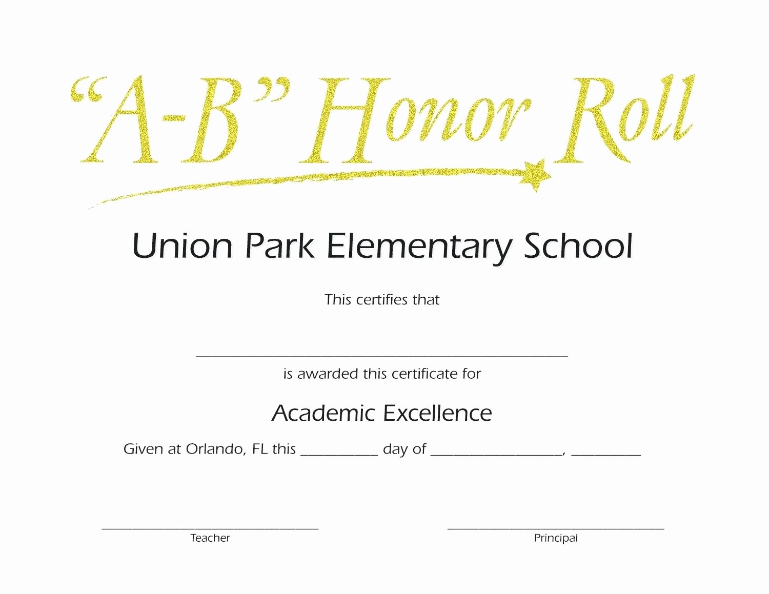 Ab Honor Roll Certificate Printable Unique Honor Roll Certificate Template – Wepage
