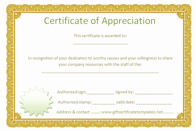 Above and Beyond Certificate Template Fresh Golden Border Certificate Of Appreciation Free