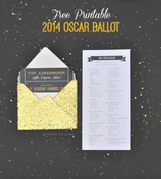 Academy Award Envelope Template Elegant Current Oscar themed Invitations Printable