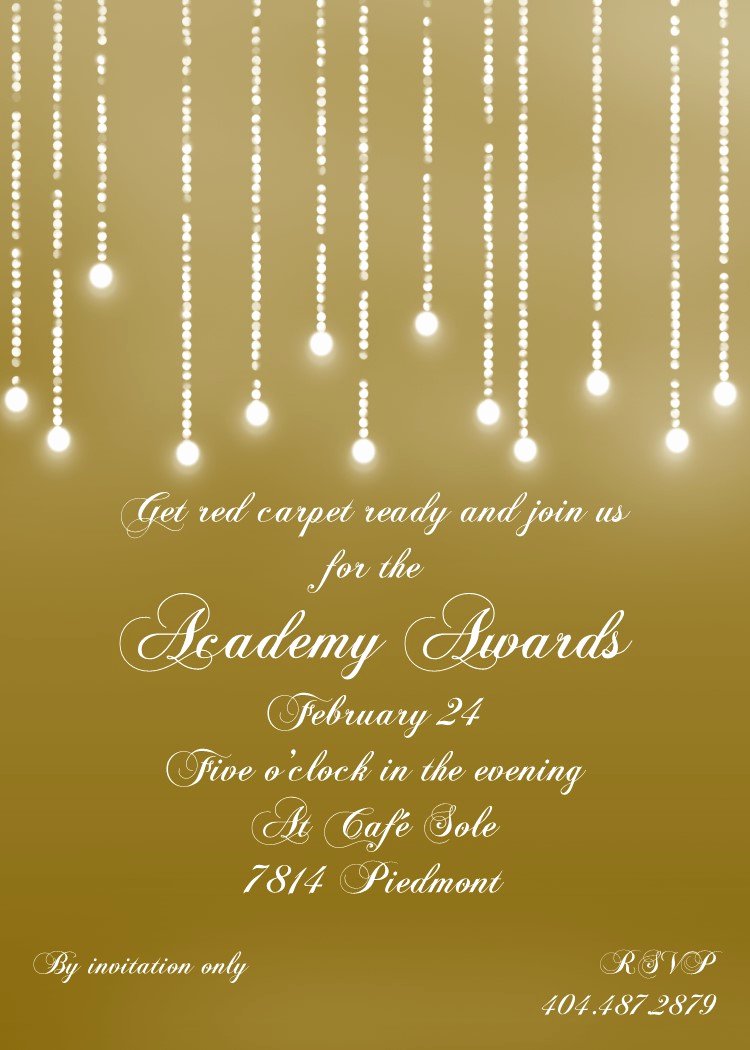 Academy Award Envelope Template Unique Academy Awards Party Invitations and Oscar Invitations New