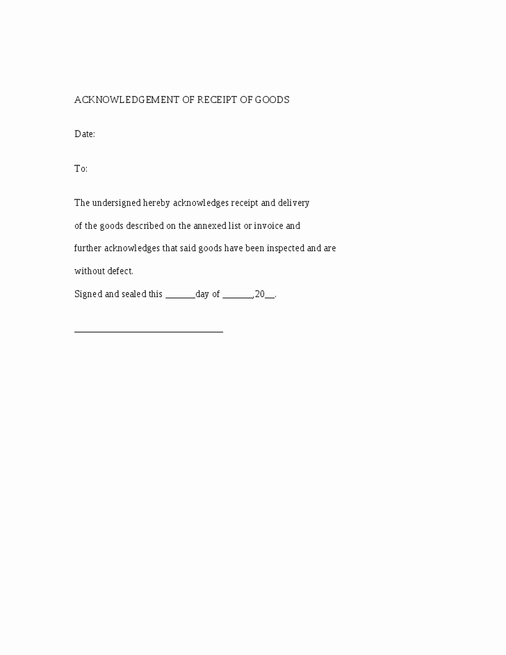 Acknowledgment Receipt Of Documents Elegant Well Designed Template and Samples for Creating