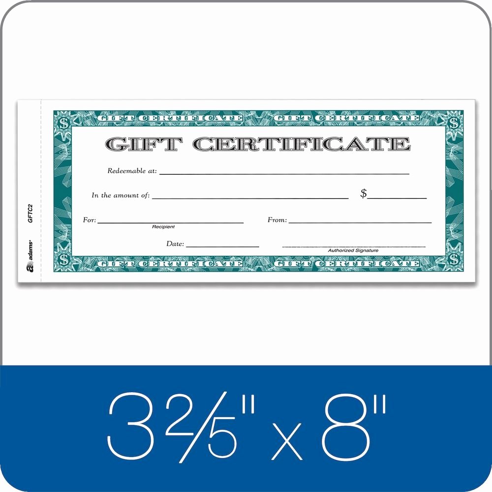 Adams Gift Certificate Template Download Unique Adams Gift Certificate 2 Part Carbonless 25 Numbered