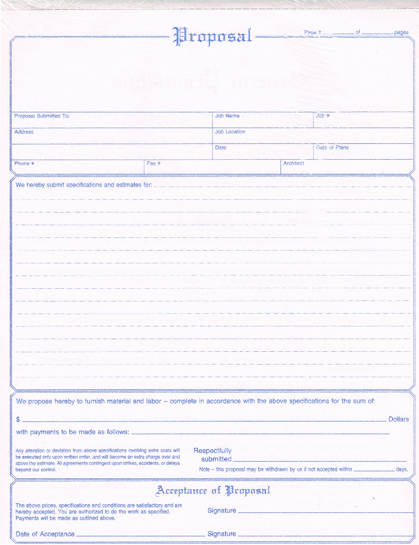 Adams Gift Certificate Template Lovely Adams Nc3819 Contractors Proposal form