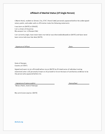 20-affidavit-of-single-status-template-dannybarrantes-template