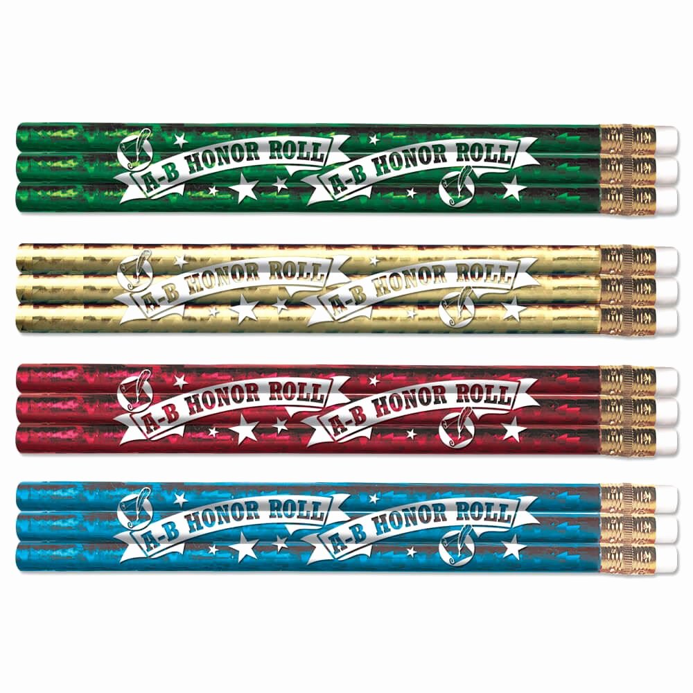 All A Honor Roll Certificate Fresh A B Honor Roll Student Award Sparkle Foil Pencil