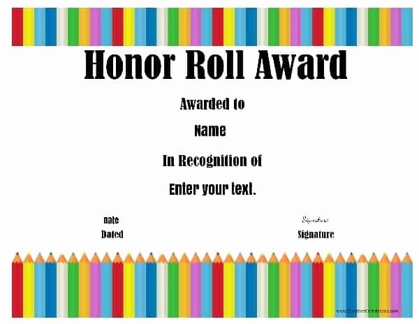 All A Honor Roll Certificate Luxury Free Honor Roll Certificates Customize Line