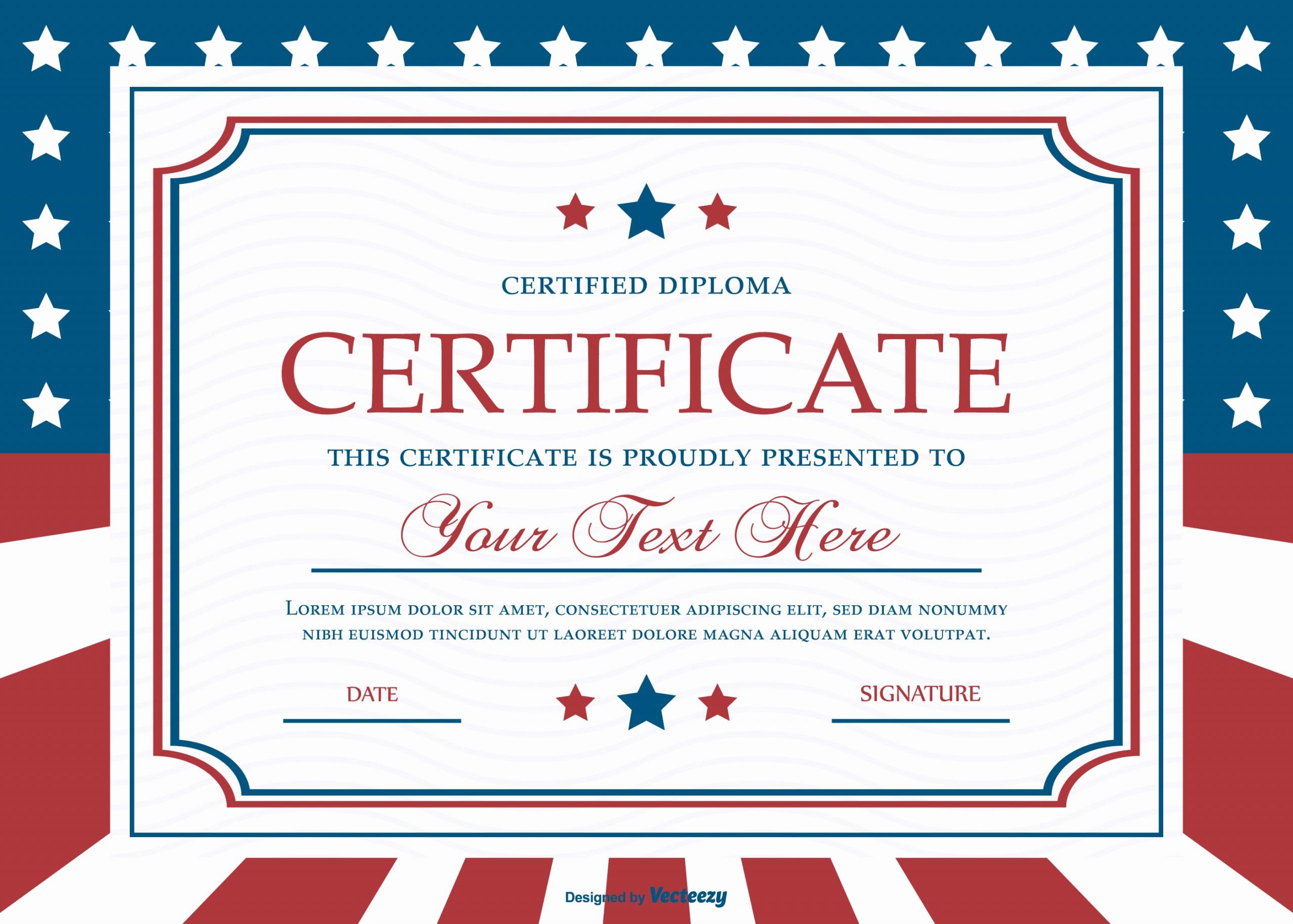 American Flag Certificate Template Lovely Patriotic Style Certificate Template Download Free