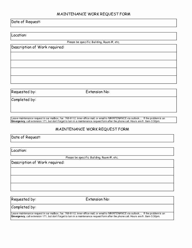 Apartment Maintenance forms Awesome Apartment Maintenance Work order Template Nice Apartement