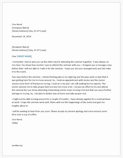 Apology Letter for Not attending An event Best Of 46 Apology Letter Templates for Everyone