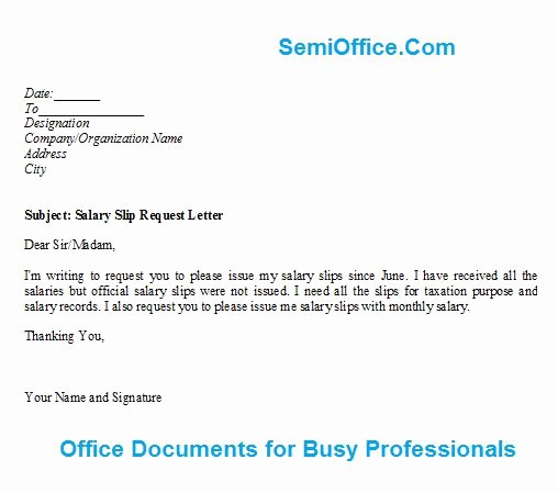 Application and Certificate for Payment Template Luxury Salary Slip Request Letter format