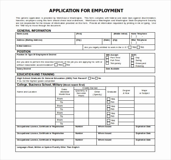 Application for Employment Free Template Best Of 16 Microsoft Word 2010 Application Templates Free