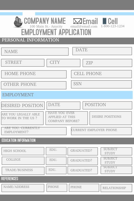 Application for Employment Free Template Luxury Employment Application Template