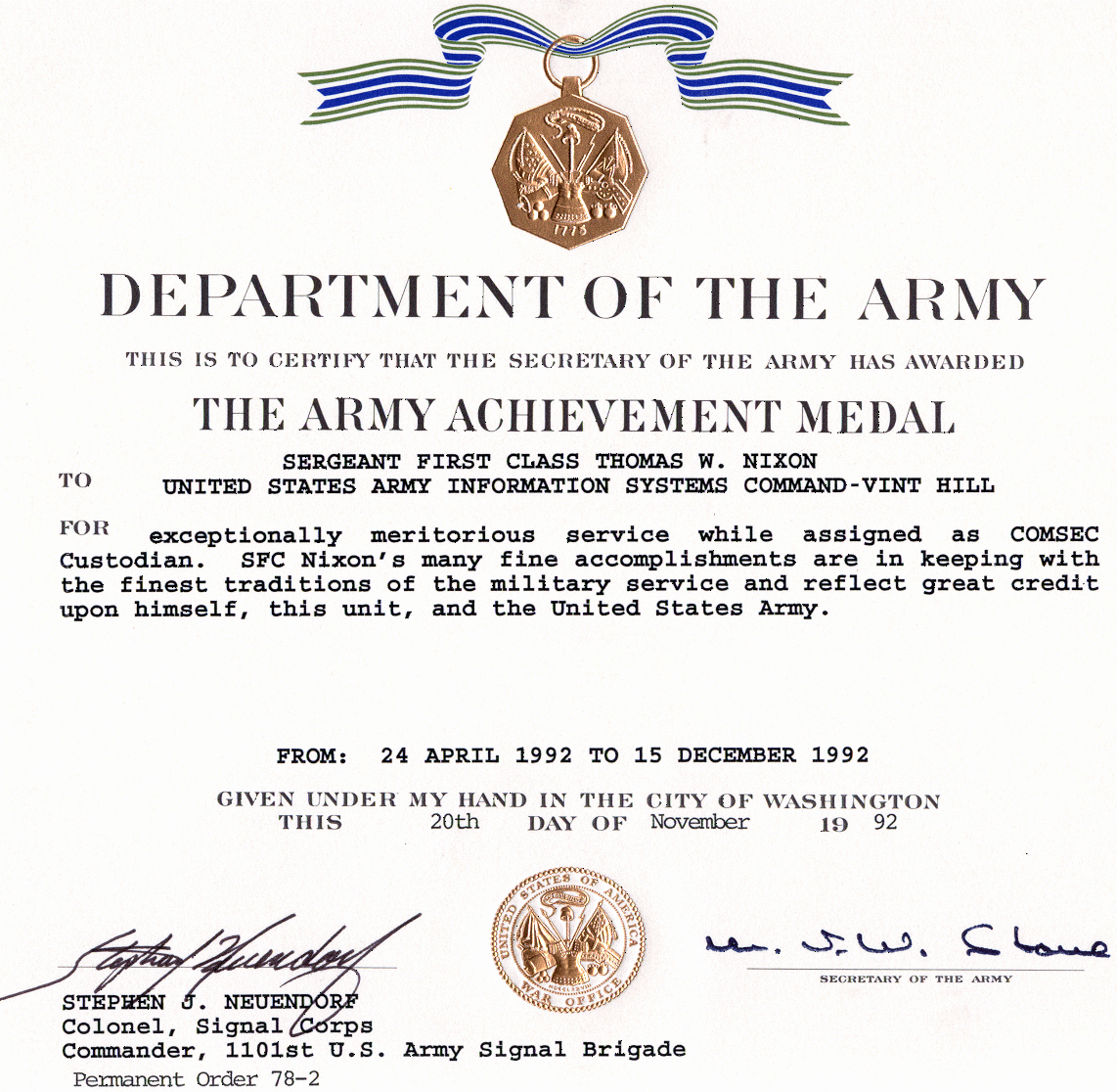 Army Cls Certificate Template Elegant Army Aam Award Nsn