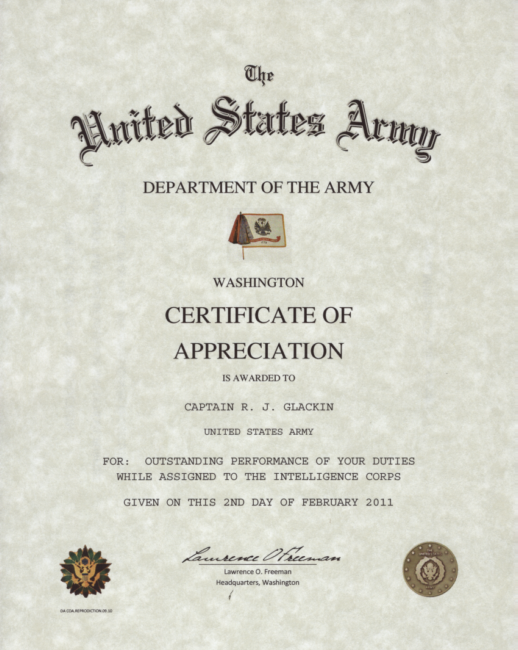 Army Cls Certificate Template Luxury Army Certificate Of Appreciation