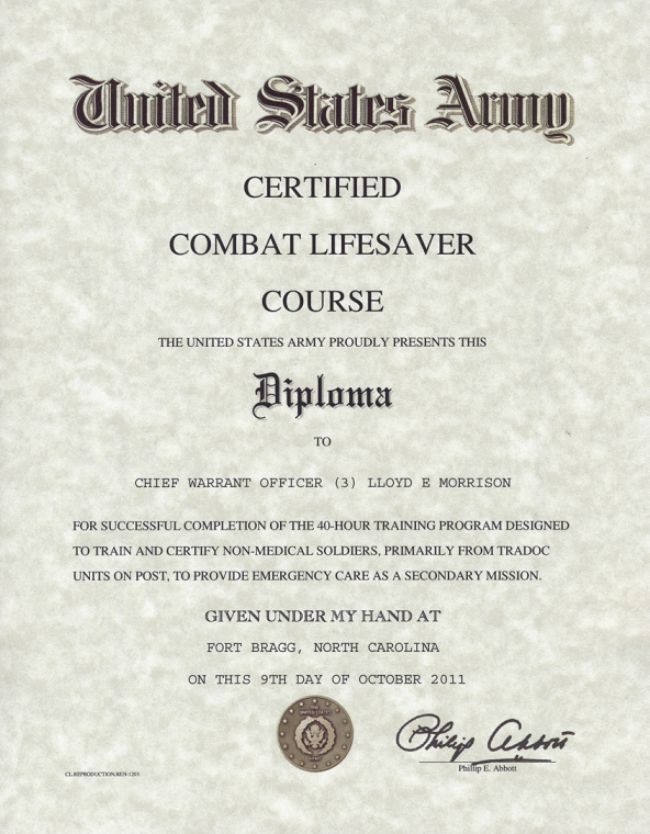 Army Cls Certificate Template Luxury Army Certified Bat Lifesaver Certificate