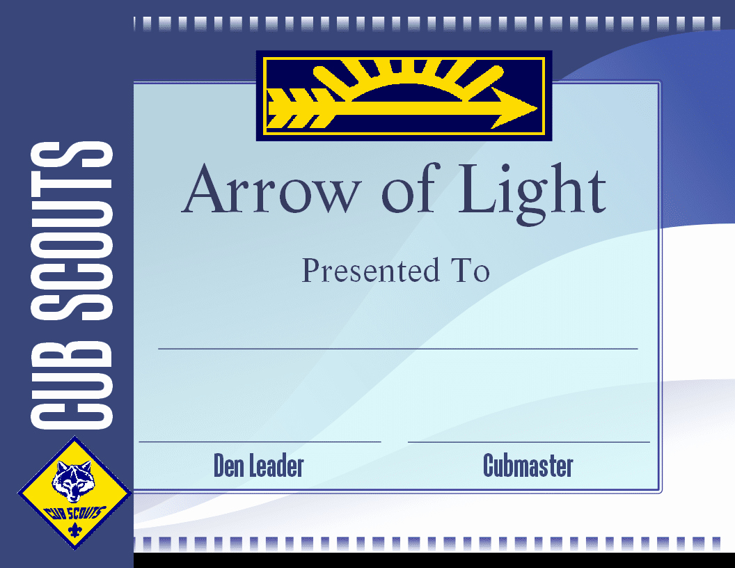 Arrow Of Light Certificate Pdf Inspirational Free Printable Arrow Of Light Certificate Template