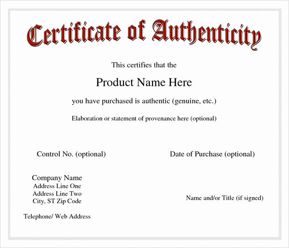 Art Certificate Of Authenticity Template Luxury 45 Sample Certificate Of Authenticity Templates In Pdf