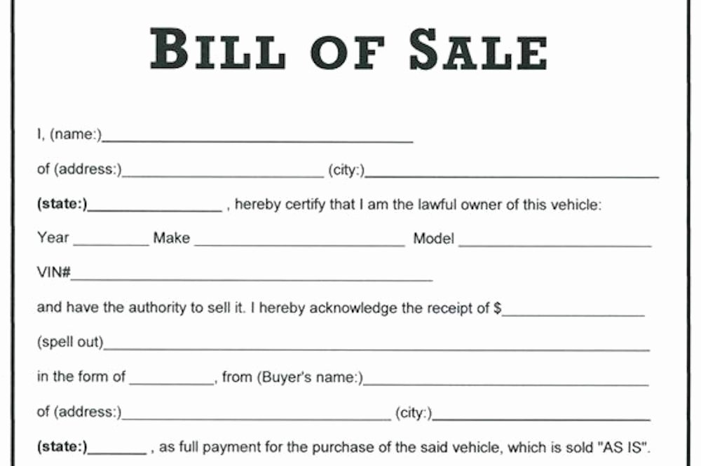 As is Bill Of Sale form for Vehicle Best Of Bill Of Sale