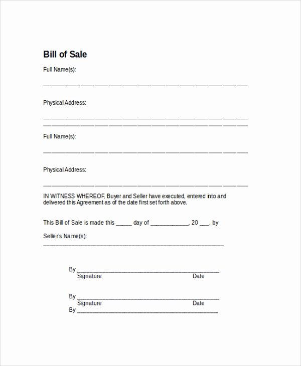  20 As Is Bill Of Sales Dannybarrantes Template