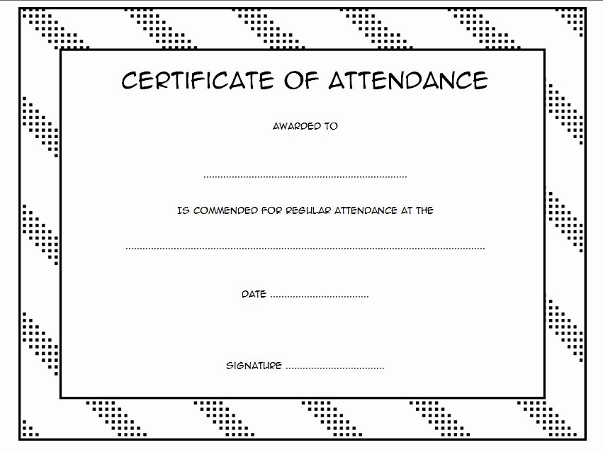 Attendance Certificate format for Employees Best Of 8 Printable Perfect attendance Certificate Template Designs